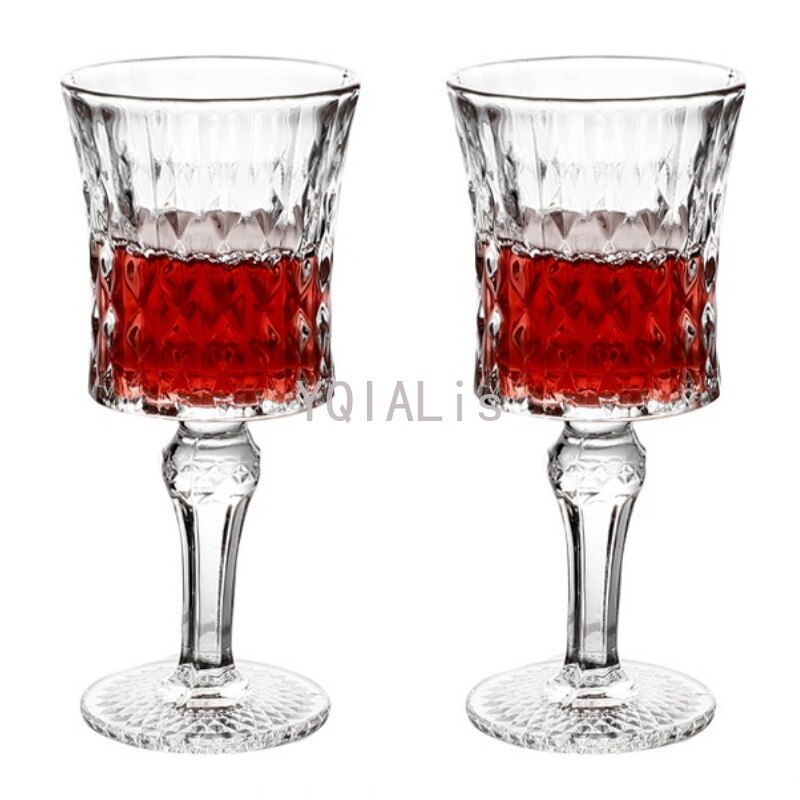 Exquisito cáliz tallado clásico con borde de encaje, copa de vino tinto, whisky, Brandy, copa de champán, Bar en casa, bebida fría, tienda, 200-250Ml