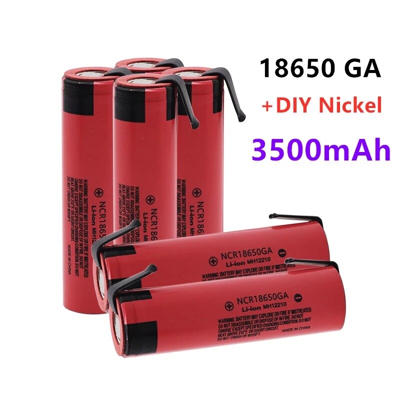 NCR 18650GA 20A discharge 3.7V 3500mAh 18650 Battery rechargeable battery for toy flashlight flat-top lithium battery+Nickel