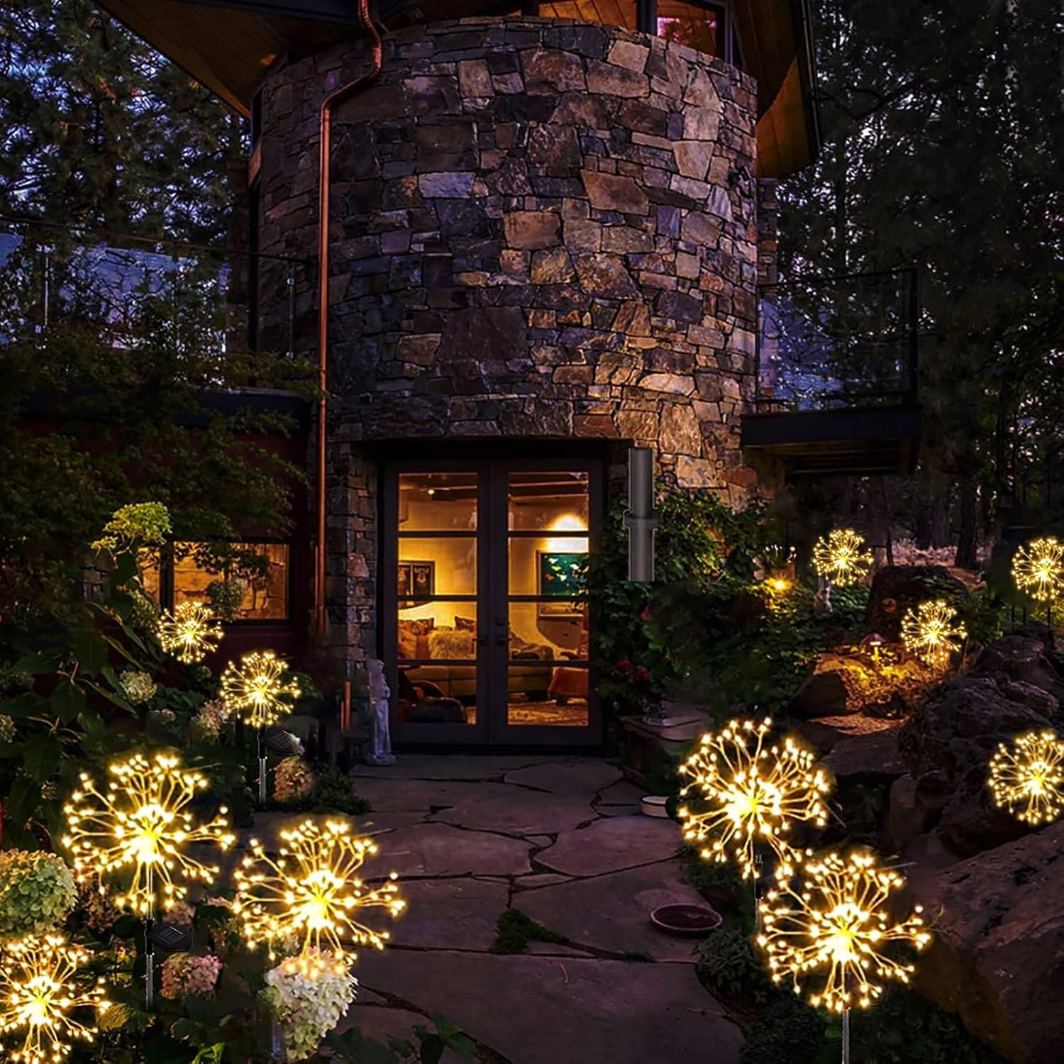 LED-Solar-Gartenleuchten für den Außenbereich, wasserdicht, Solar-Feuerwerk-Lichter zum Selbermachen für draußen, Bodenlampe, Rasen, Hof, Weg, Terrasse, Dekoration