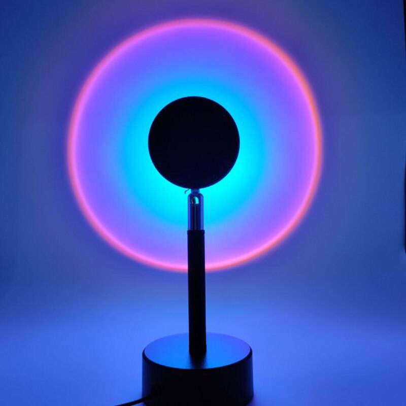 Usb Knop Regenboog Zonsondergang Projector Sfeer Led Nachtlampje Home Achtergrond Wandlamp Decoratie Kleurrijke Lamp Speelgoed