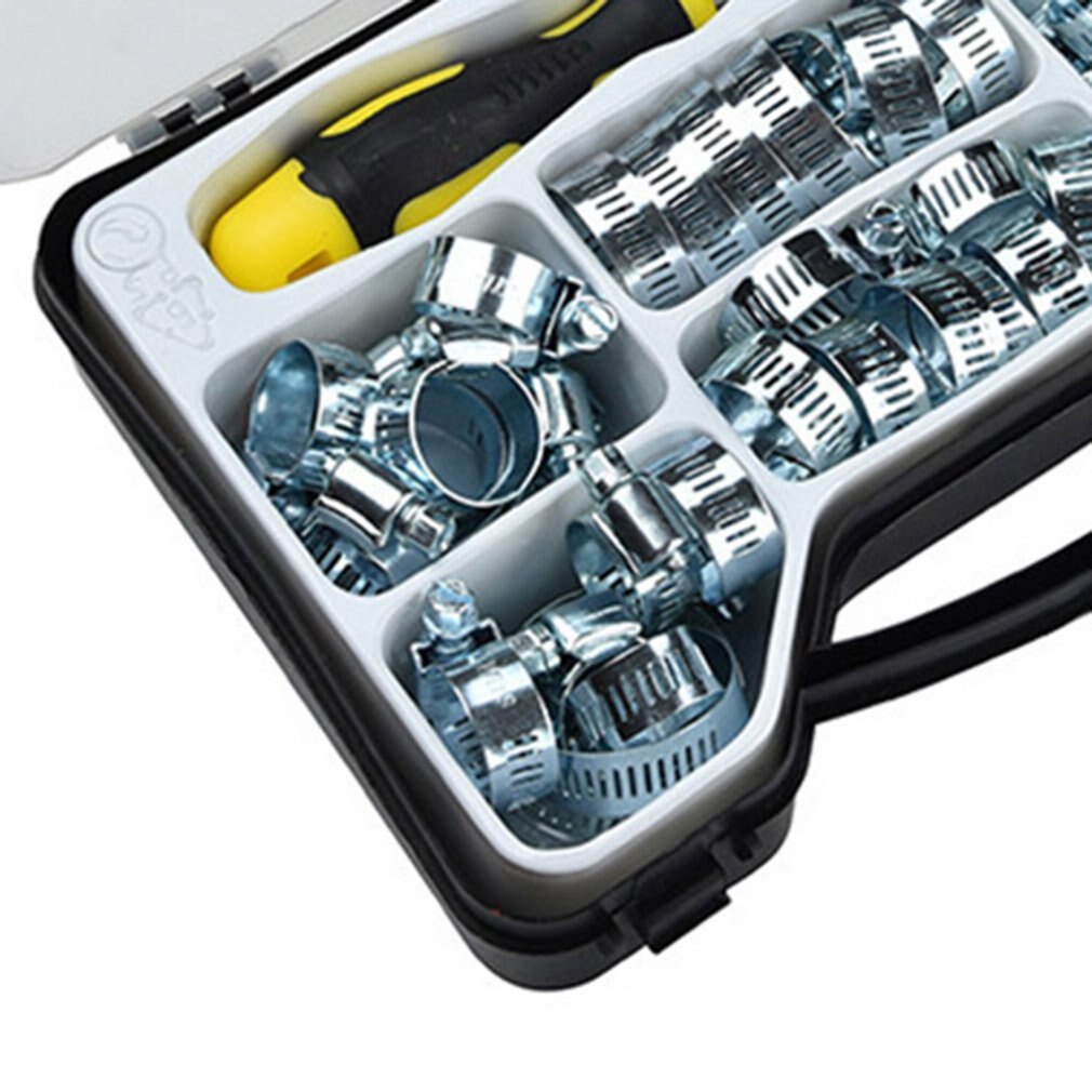 Adjustable Carbon Steel Worm Gear Hose Clamps Assortment Kit Fuel Line Clamp For Water Pipe Plumbing Hose Clamp Kit