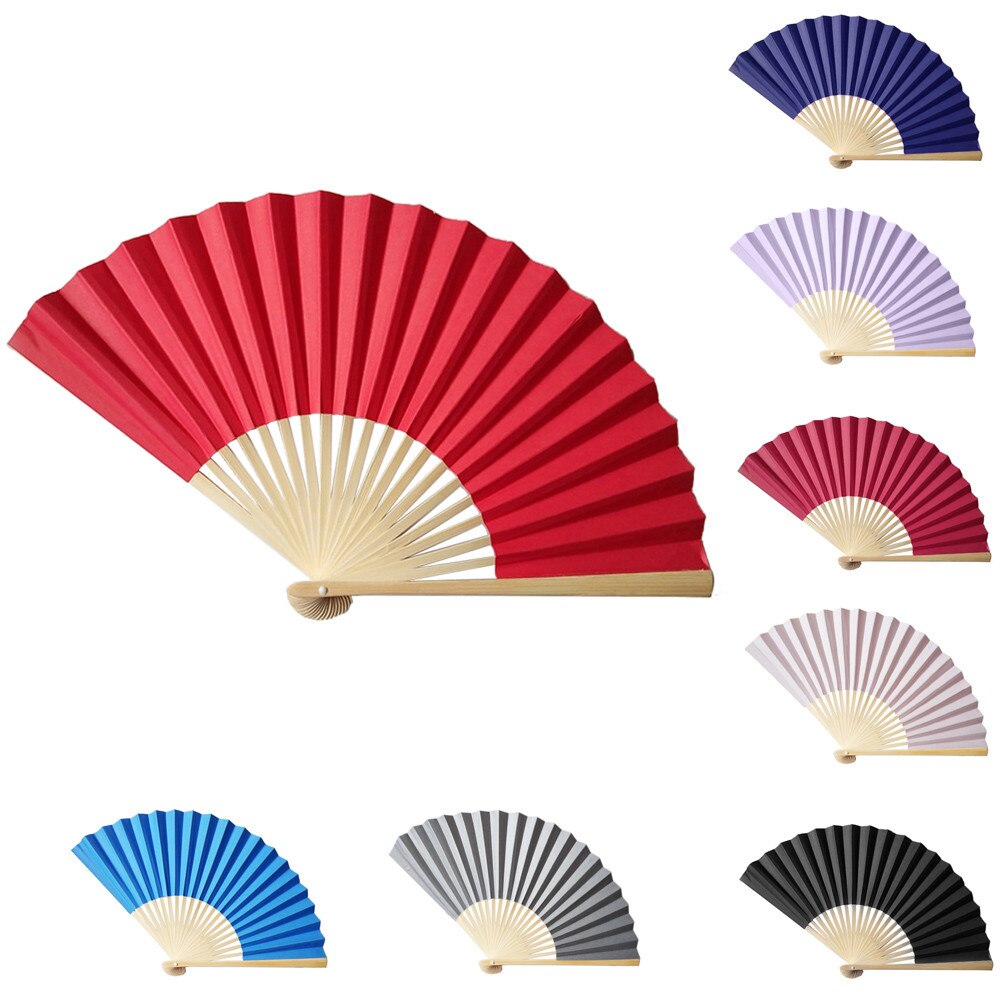 Chinesischen Stil Hand Fan Bambus Papier Falten Fan Party Hochzeit Einfarbig tanzen Fan Frohe Weihnachten Heißer eins #1925