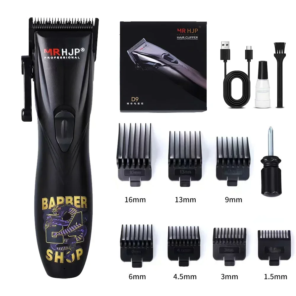 D9- gravur-ölkopf-haarschneider, spezial-friseursalonklinge aus dlc-beschichtetem kohlenstoffstahl, 7000 u/min elektrischer haartrimmer: Grau