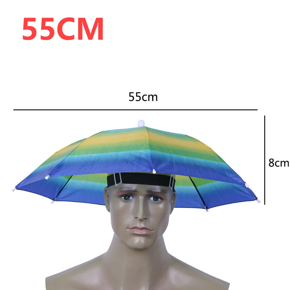 Sombrero de lluvia portátil para exteriores, sombrilla plegable para pesca, sombrilla Anti-UV para acampar, sombreros para la cabeza de playa, accesorio