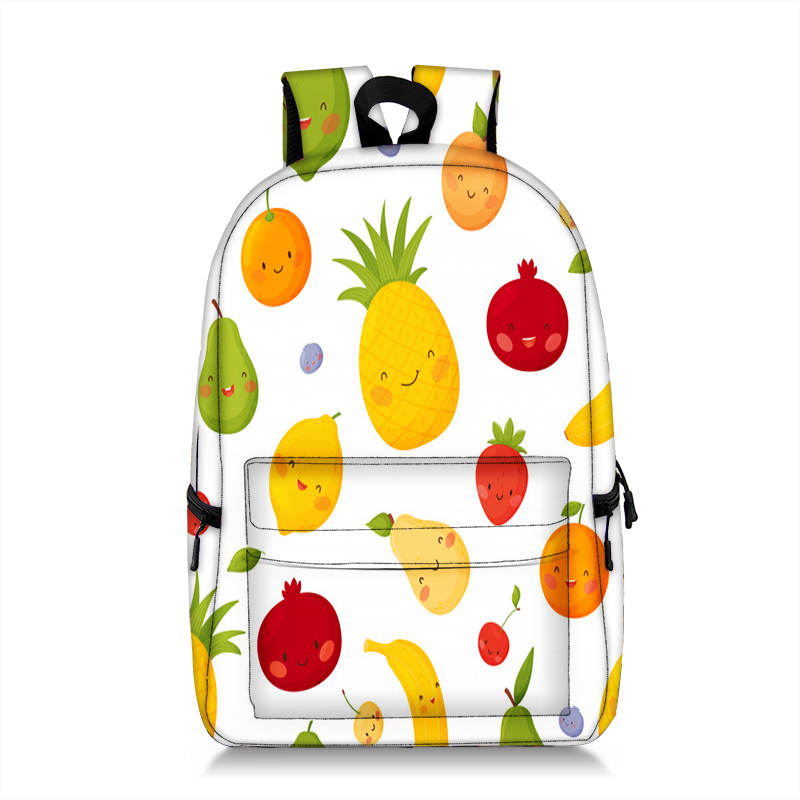 Cartoon Fruits Print Women Backpack Large Capacity Students Travel School Bagpack Avocado Mochila Feminina: qyhshuiguo05x