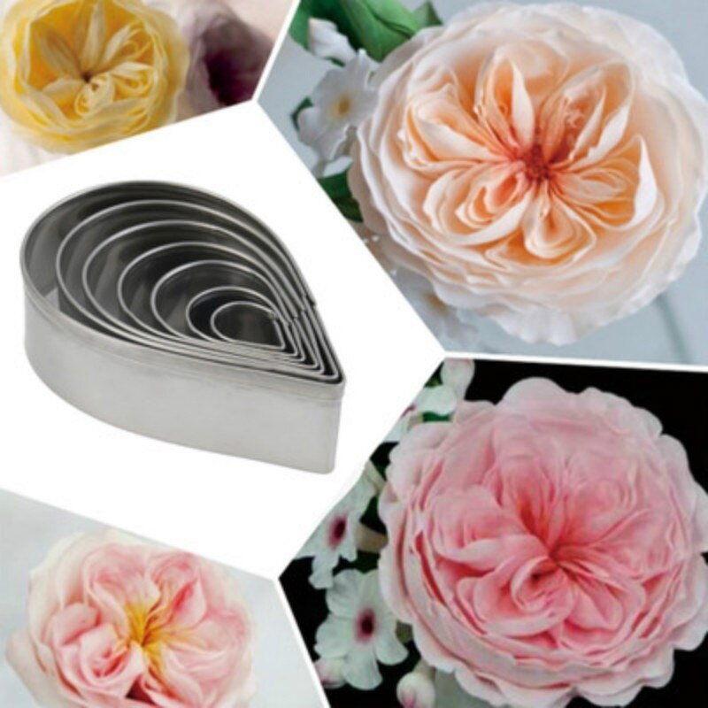 7 st rostfria mögel fondant tårtpasta blomma tuberos kronblad skärare formar