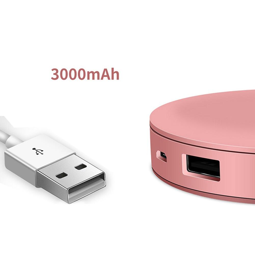 Portable Equipped Makeup Mirror Mini LED Light Tri-fold Illuminating Folding Laptop Phone Charging Power Bank Makeup Mirror