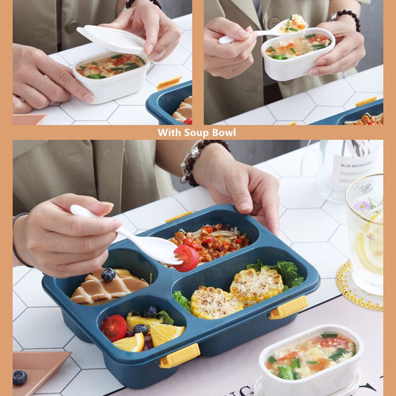 1300Ml/850Ml Gezonde Plastic Lunchbox Bpa Gratis Lekvrije Magnetron Bento Box Volwassenen Kid Lunchbox voedsel Container