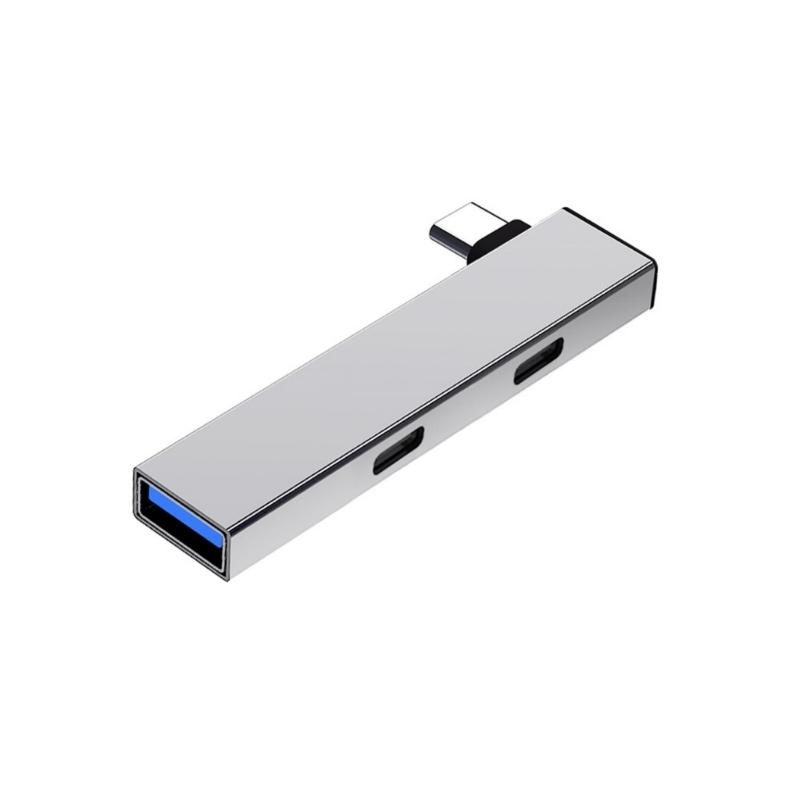 Kompakt usb-c-hub i aluminium usb 3.0 -hub type c til dobbel type c og usb-porthub til allsidig tilkobling av enheter