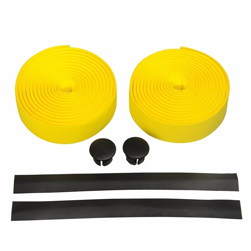 Cinta de manillar de bicicleta antideslizante y de absorción de choque Barra de manejo de ciclismo ultraligero cinta de Manillar de bicicleta de montaña suave: Amarillo