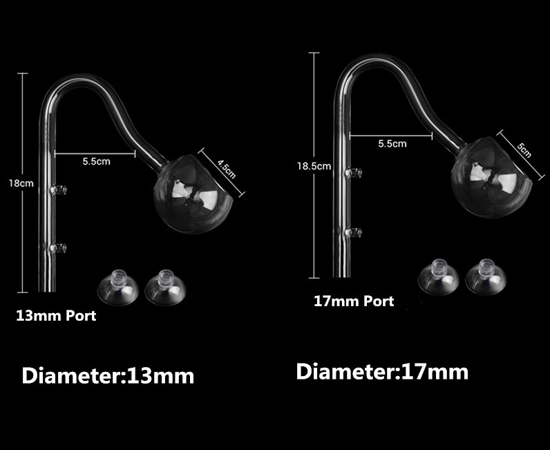Aquarium Water Plant Fish Tank Glass Inflow Outflow Lily Pipe 12/16mm 16/22mm ，Surface Skimmer: Poppy Outflow / 17mm