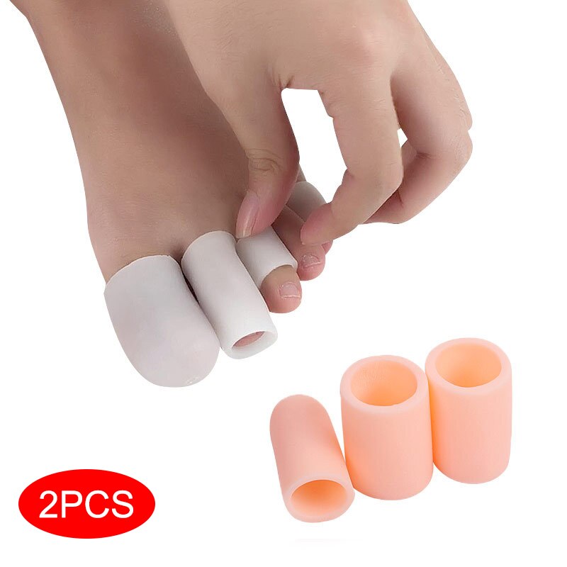 2pcs Pedicure Finger Toe Protector Silicone Gel Cover Cap Pain Relief Preventing Blisters Corns Nail Tools Toe Separators