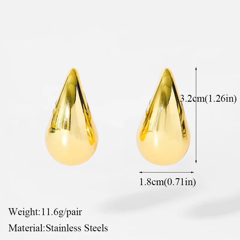 EILIECK 316L Acero inoxidable brillante gotas de agua collar pulsera pendientes conjunto para mujeres conjunto de joyería impermeable de