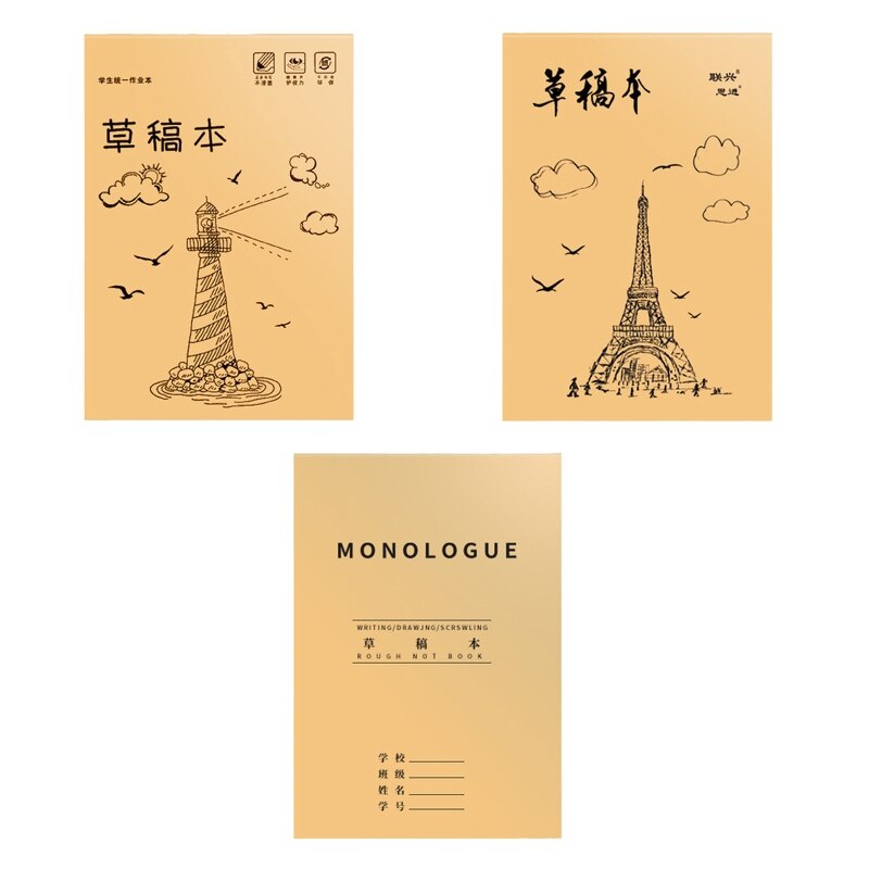 Tearable Sketchbook Portable Note Paper Pad Drawing Pad 40 Sheets Blank Papers Adhesive Binding Easy to Tear for Office