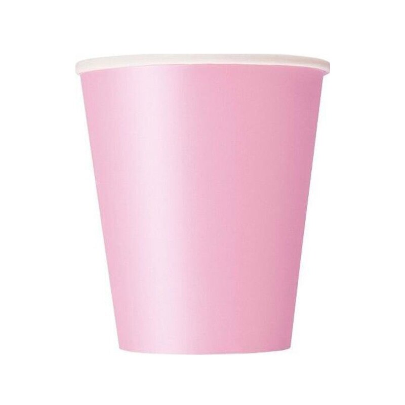 20 stk merke papirkopper 9oz ensfargede papirkopper bursdagsfest servise catering engangs tykk farget: Rosa