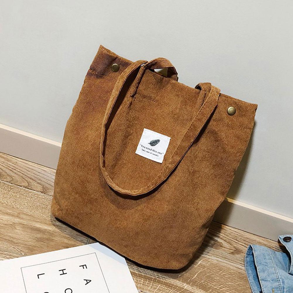 Casual Handtas Voor Vrouwen Boekentas Litthing vrouwen Solid Corduroy Schoudertassen Boodschappentas Tote Pakket Crossbody Canvas Tassen