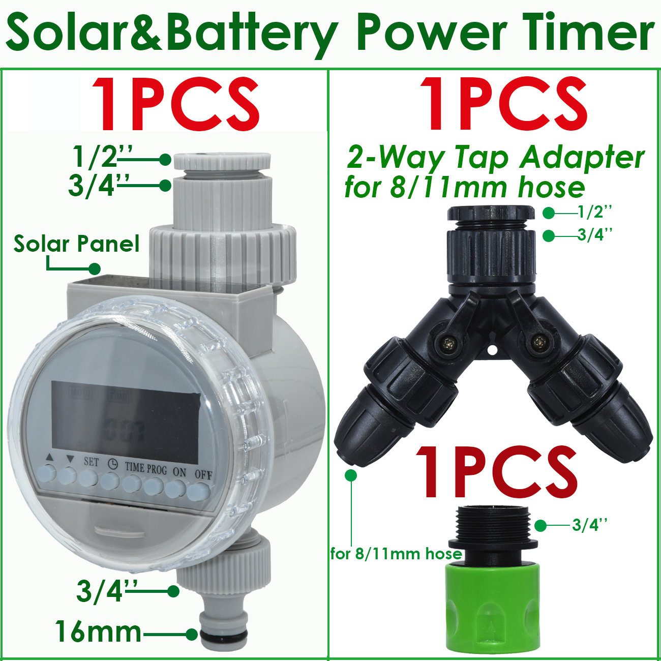 KESLA Garden Solar Battery Powered Watering Timer Drip Irrigation Greenhouse Electronic Automatic Irrigator Controller System: PURPLE