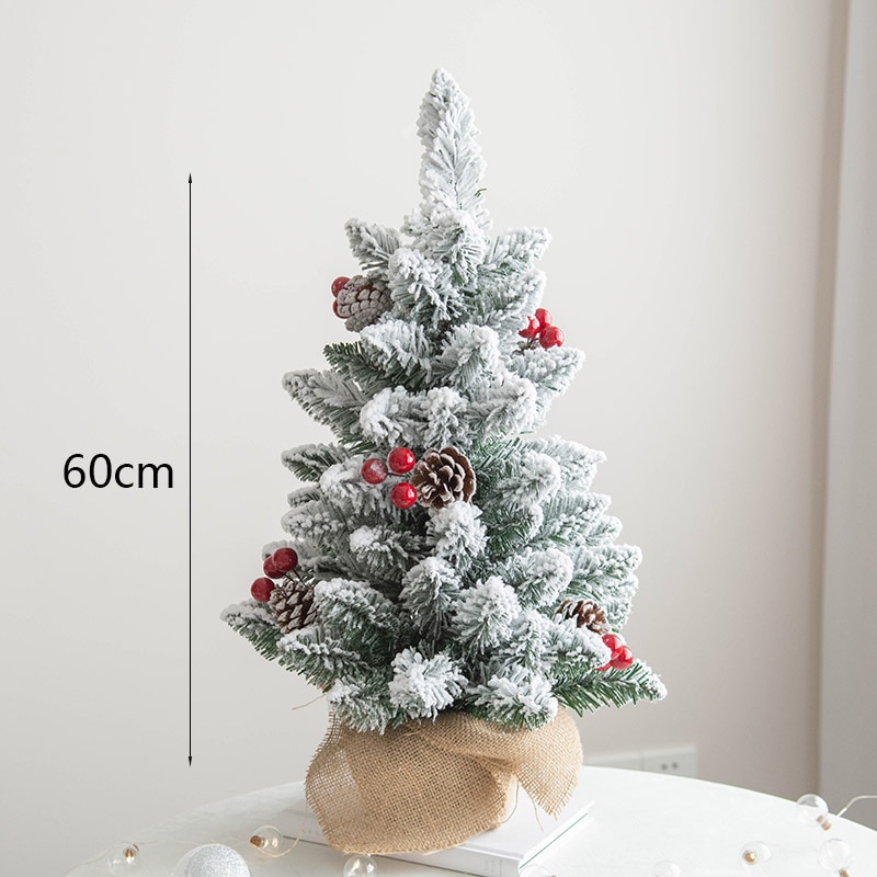 45/60cm Mini Christmas Tree with Red Fruit Trinkets Pine Cone Christmas Desktop Year Decorations Desktop Decoration: 60cm Azabu Red Fruit