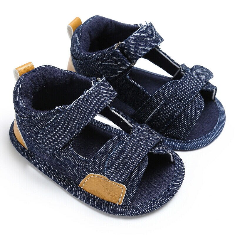 Unisex baby pige drenge sandaler blødt lærred baby sandaler anti-slip ruskind såler træsko nyfødte børn børn sommer sandal træsko