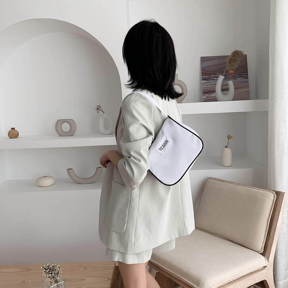 nylon uformelt kvinner håndvesker bokstaver mønster skulder handleposer holdbare butikk capcity totes