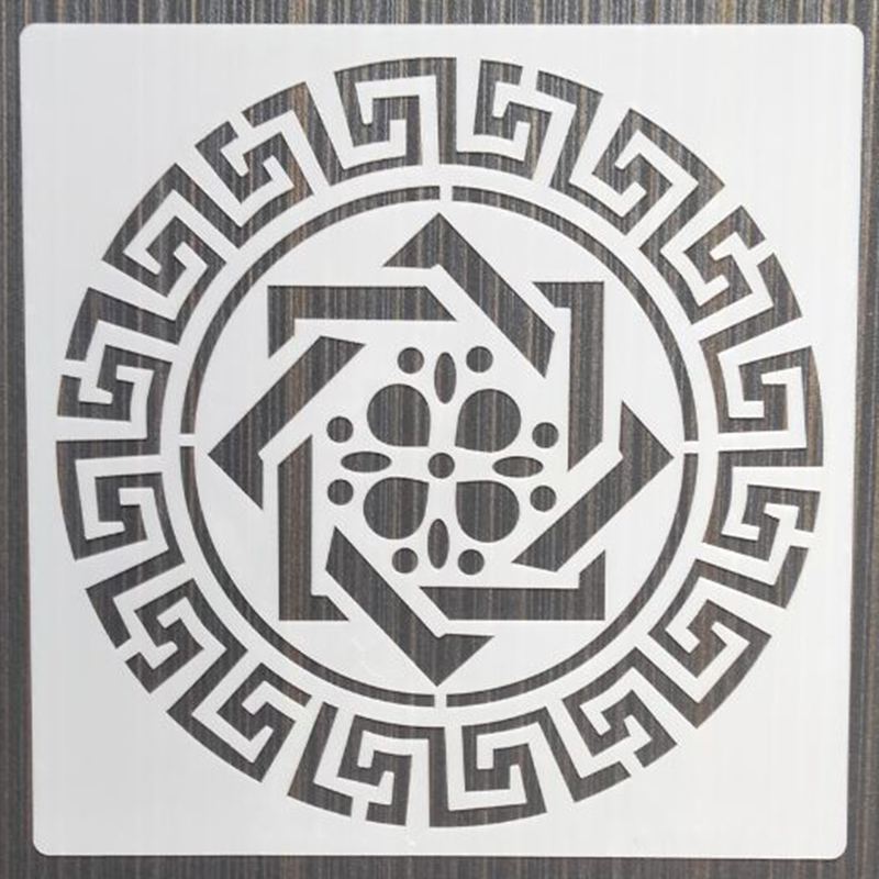 1Pcs 20*20Cm Eenvoudige Mandala Diy Gelaagdheid Stencils Muur Schilderen Meubels Plakboek Kleuring Embossing Album Decoratieve Template: Goud