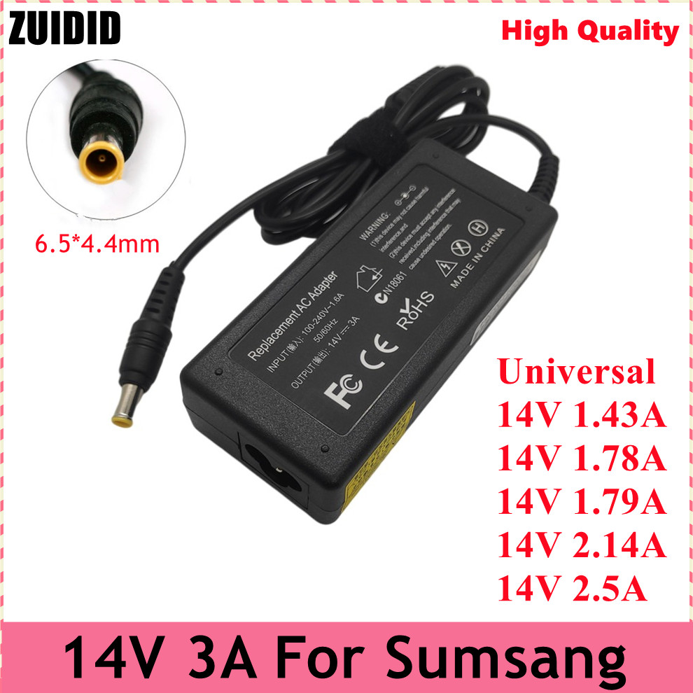 Fuente de alimentación para Monitor LCD Samsung, adaptador de CA de 14V, 3A, 6,5x4,5mm, BX2235, S22A100N, S19A100N, S22A200B, S22A300B, S23A300B, 1,78/1.79a