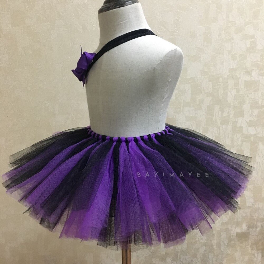 Leuke Meisjes Zomer Tutu Rokken Baby Paars Zwart Tulle Rokken Ballet Pettiskirt Tutu met Boog Hoofdband Kids Party Rokken Kleding