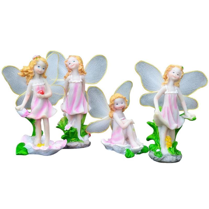 4pcs Miniatuur Ornament DIY Fairy Meisjes Potplanten Decor Hars Ambachtelijke