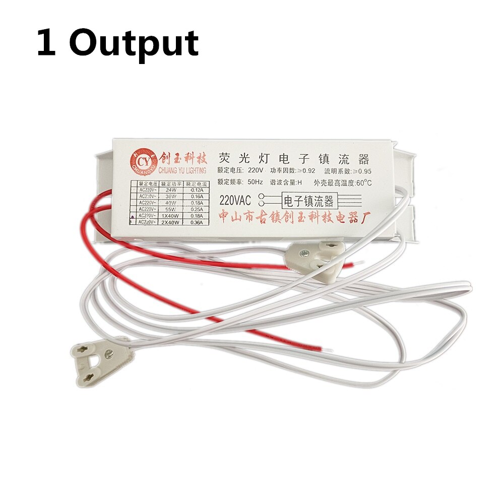 T8 Electronic Ballasts 20w 30w 36w 40w Universal 220V 50Hz Neon Lamp Ballast Fluorescent Lamps Rectifier 1 Output/2 Output CE UL: 1 Output