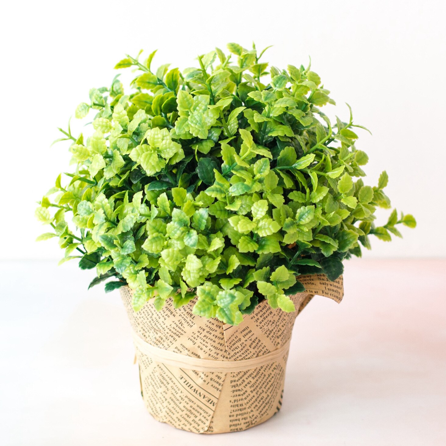 Kunstige grønne planter bonsai simulation plast lille træ potte plante potte ornamenter hjemmebord havedekoration 1 stk.: Bo han cao zp