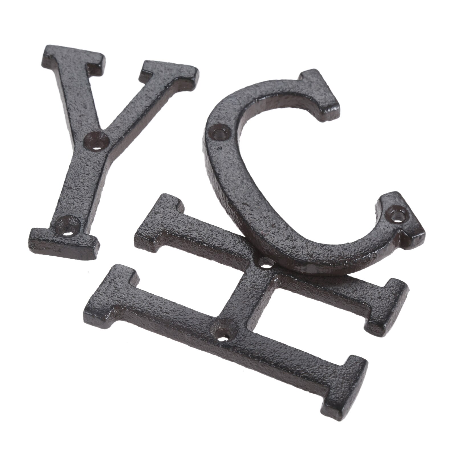 Metall Buchstaben Zahlen Zeichen w/schraube 7,5-8cm Schwere Textur Gusseisen Türschild Wand Ornament DIY Home/Hotel/Bar Outdoor Adresse