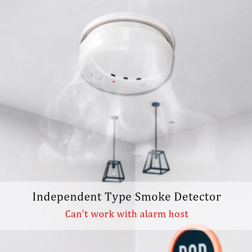 Independent Smoke Detector Standalone Photoelectric Smoke Alarm High Sensitive Alarm System Fire Protection Sensor