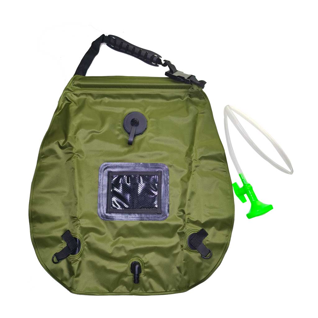 Solarheizung Camping Dusch tasche mit abnehmbarem Schlauch ein aus schaltbarer Dusch kopf kompakte Camping dusche: Silber
