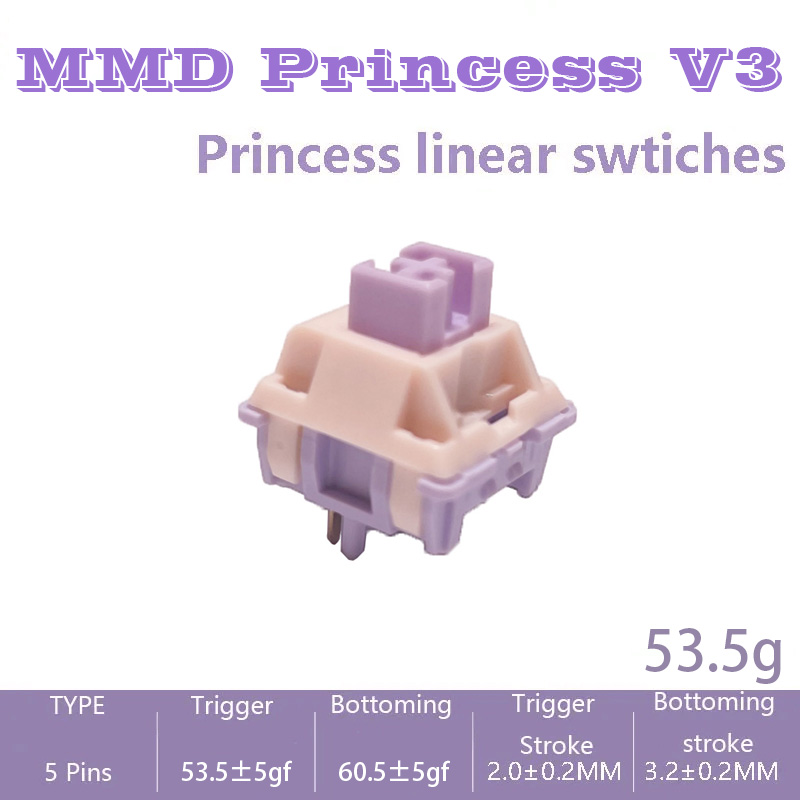 Mmd Prinses V3 Schakelaar Lineaire Tactiele Schakelaars Gesmeerd 5 Pin 46.5G 53.5G 48G 62G Mechanisch Toetsenbord Ly Pom Heilige Panda-Schakelaar: Bruin / ZWARTE SCHAKELAAR
