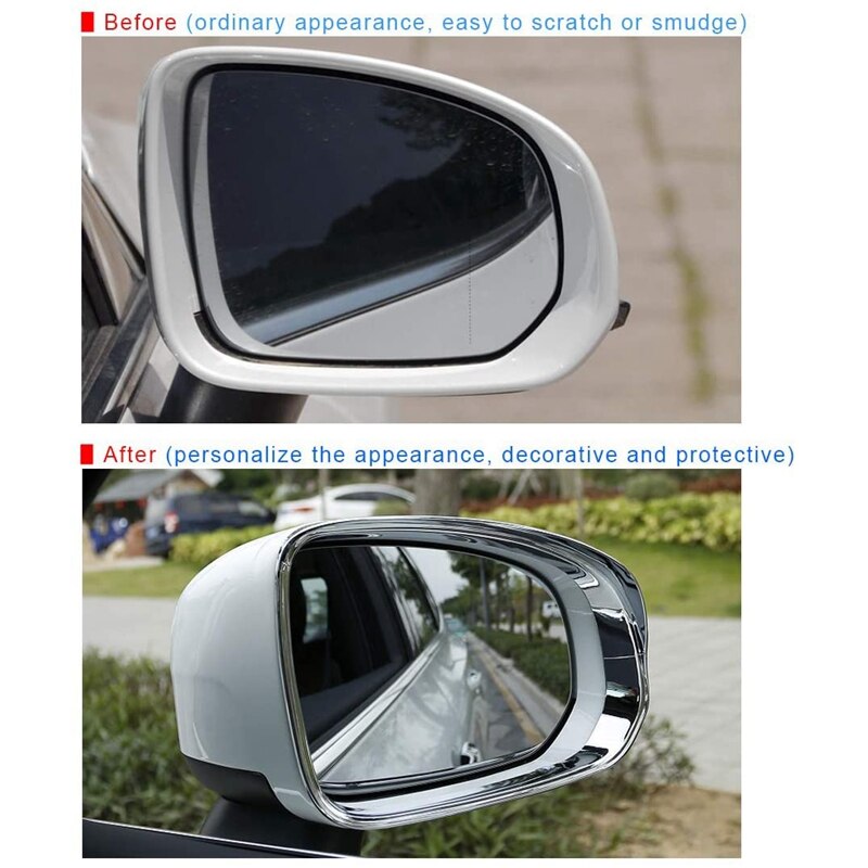 For Volvo XC60 - Car Side Door Rain Rear View Mirror Visor Shield Sun Rain Guard Cover Trim Accessories Chrome