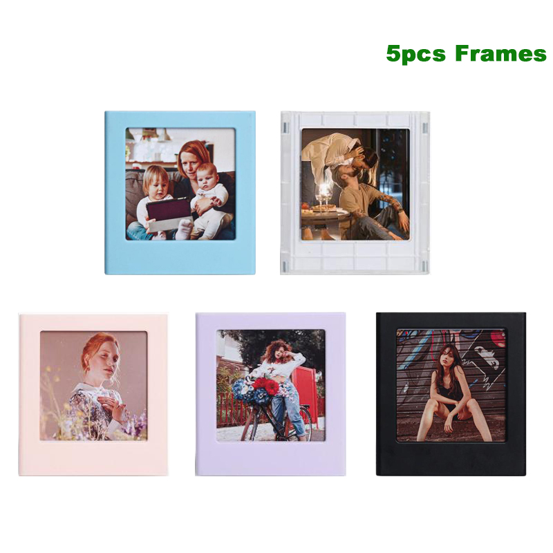 Marcos cuadrados de Color de 4 pulgadas para Fujifilm Instax SQUARE SQ1 SQ6 SQ20 SQ40, papeles de película de impresora cuadrados, marcos de fotos magnéticos, 1/5 Uds.: Oro