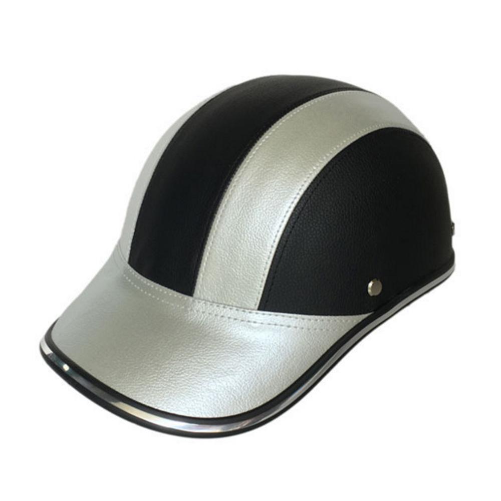 Cycling Helmet PU Ultralight Cycling Baseball Cap Style Bike Motorcycle helmet Visor 55-60cm Outdoor sports helmet: Silver