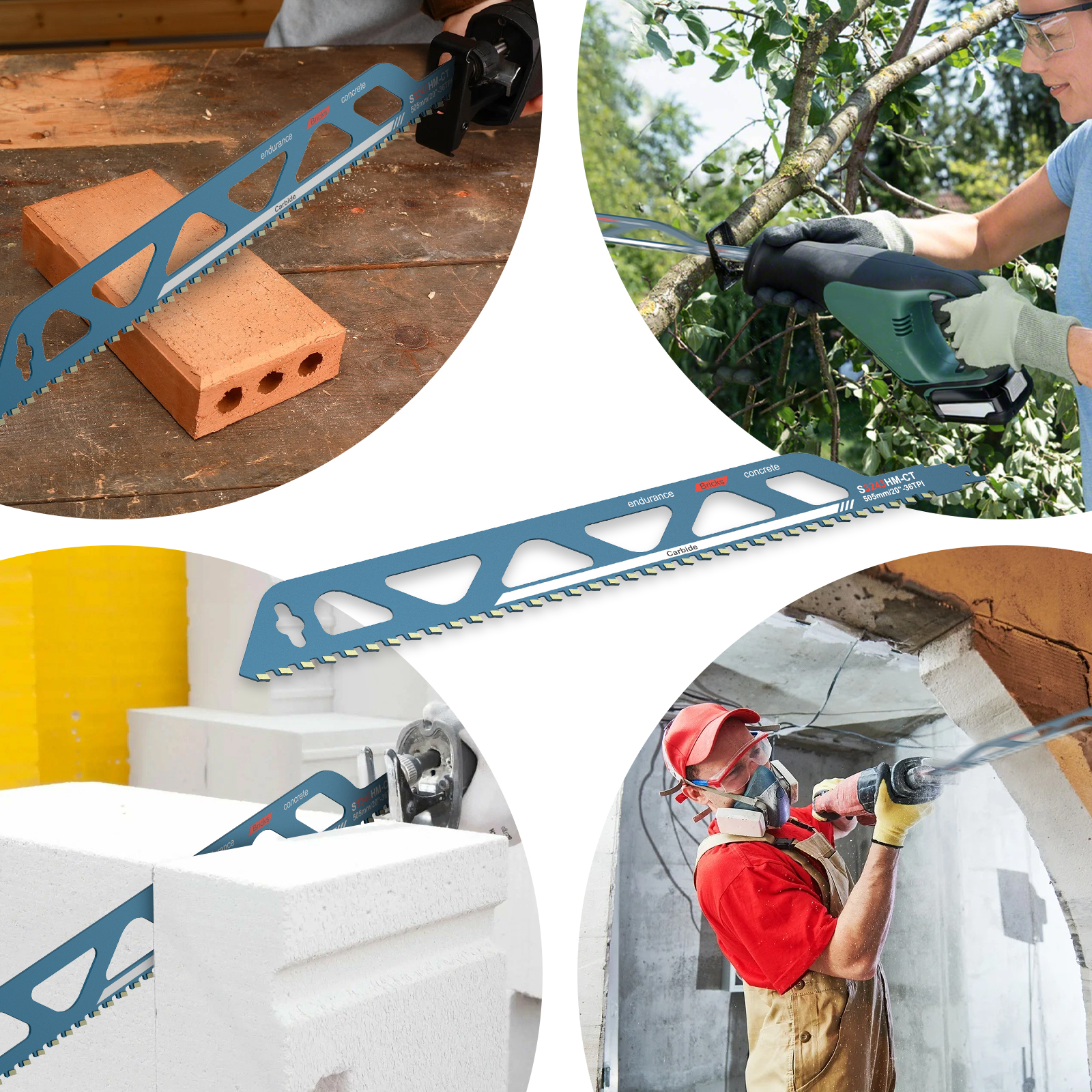 Lâmina de serra alternativa, 10/12/18/20 polegadas, corte universal, lâmina de serra sabre, alvenaria, lâmina de corte para painéis compostos de cimento