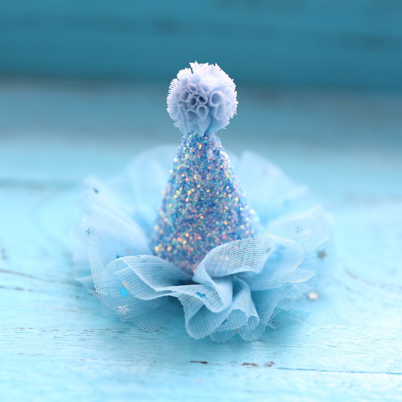 Diademas DE CORONA DE Princesa para niña, diademas de encaje brillante, accesorios para el cabello para niña, sombrero de de cumpleaños, decoración: Blue Hairpin