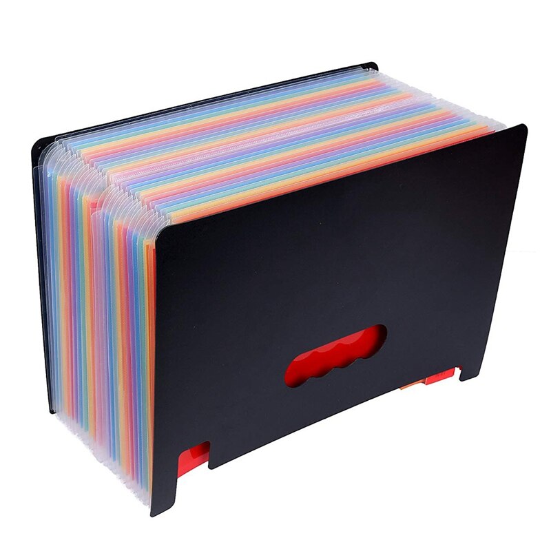 2 Pcs Folder Office Expanding File Color &amp; Rainbow Color