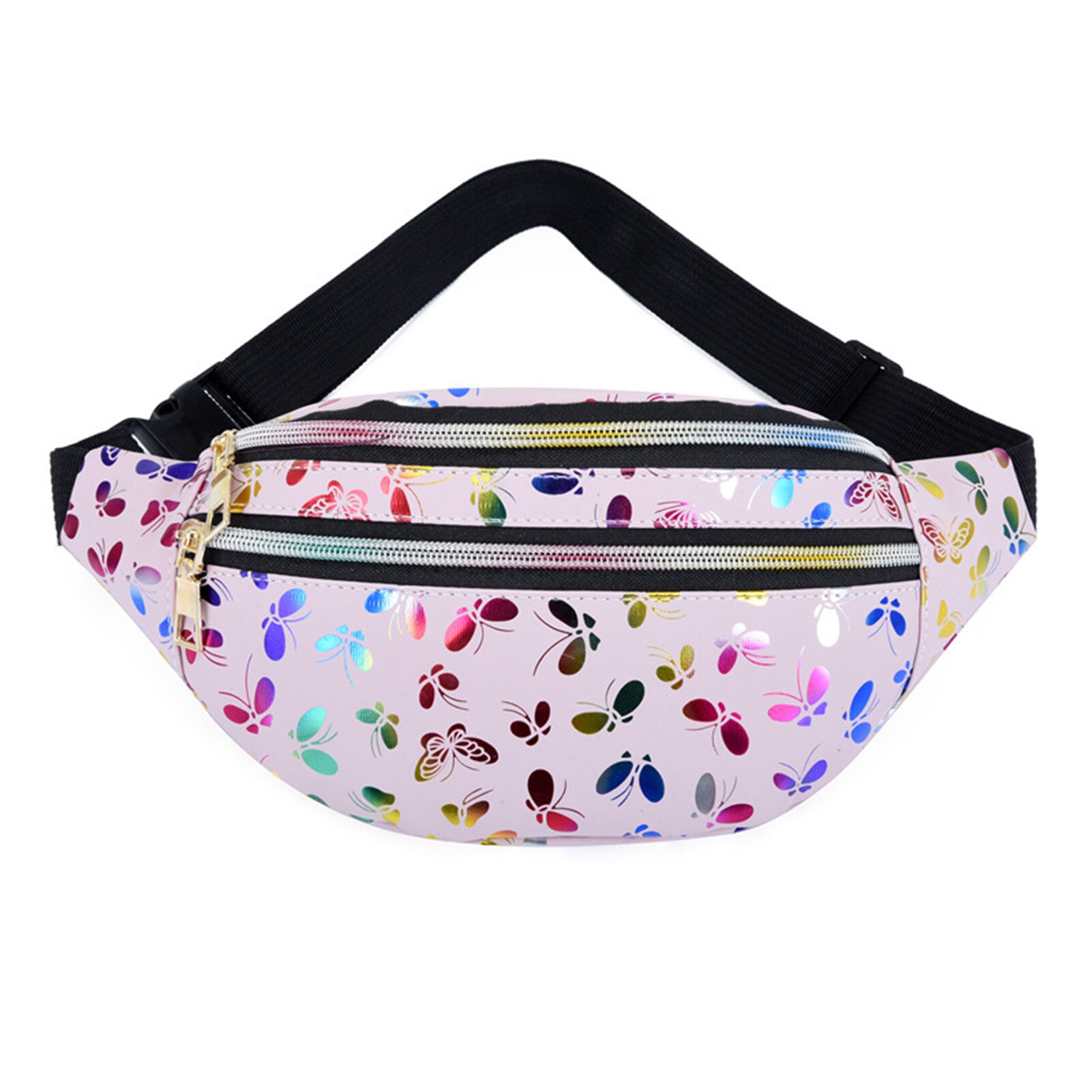 Doppelter reißverschluss-bauchtasche, farbenfrohe damen-handytasche, multifunktionale wasserabweisende umhängetasche