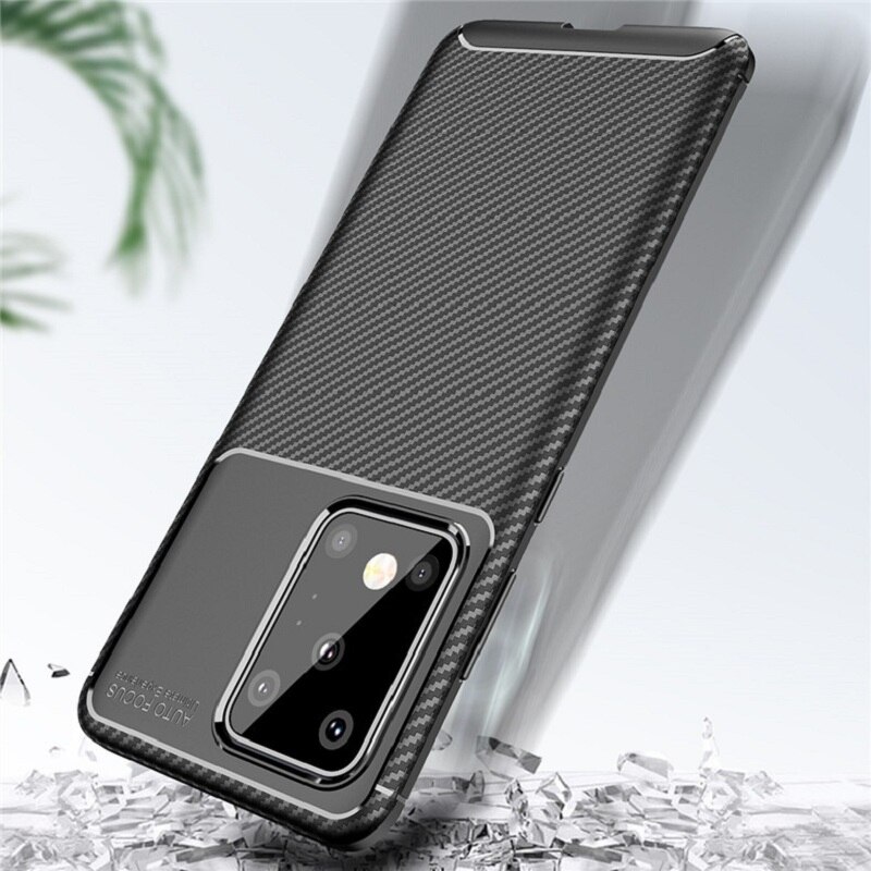 Geschikt Voor Samsung S20 Ultra Carbon Fiber Kever Anti-Val Shell Note10 Lite Cooling Tpu Beschermende Zakelijke Stijl Cover