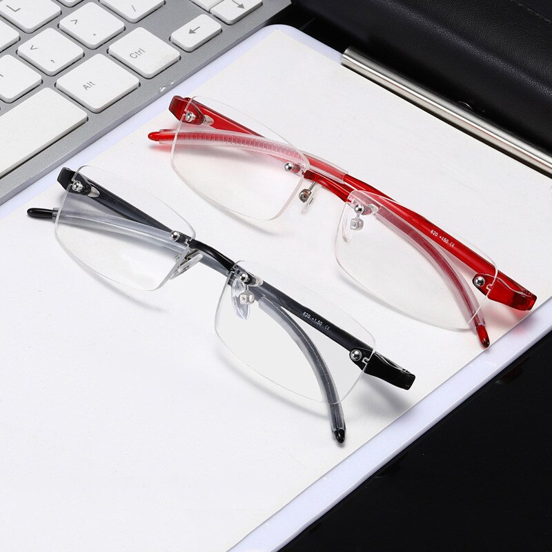 Elbru optical  +1.0+1.5+2.0+2.5+3.0 heren dames randloze leesbril trimmen presbyopie brillen voor dames brillen
