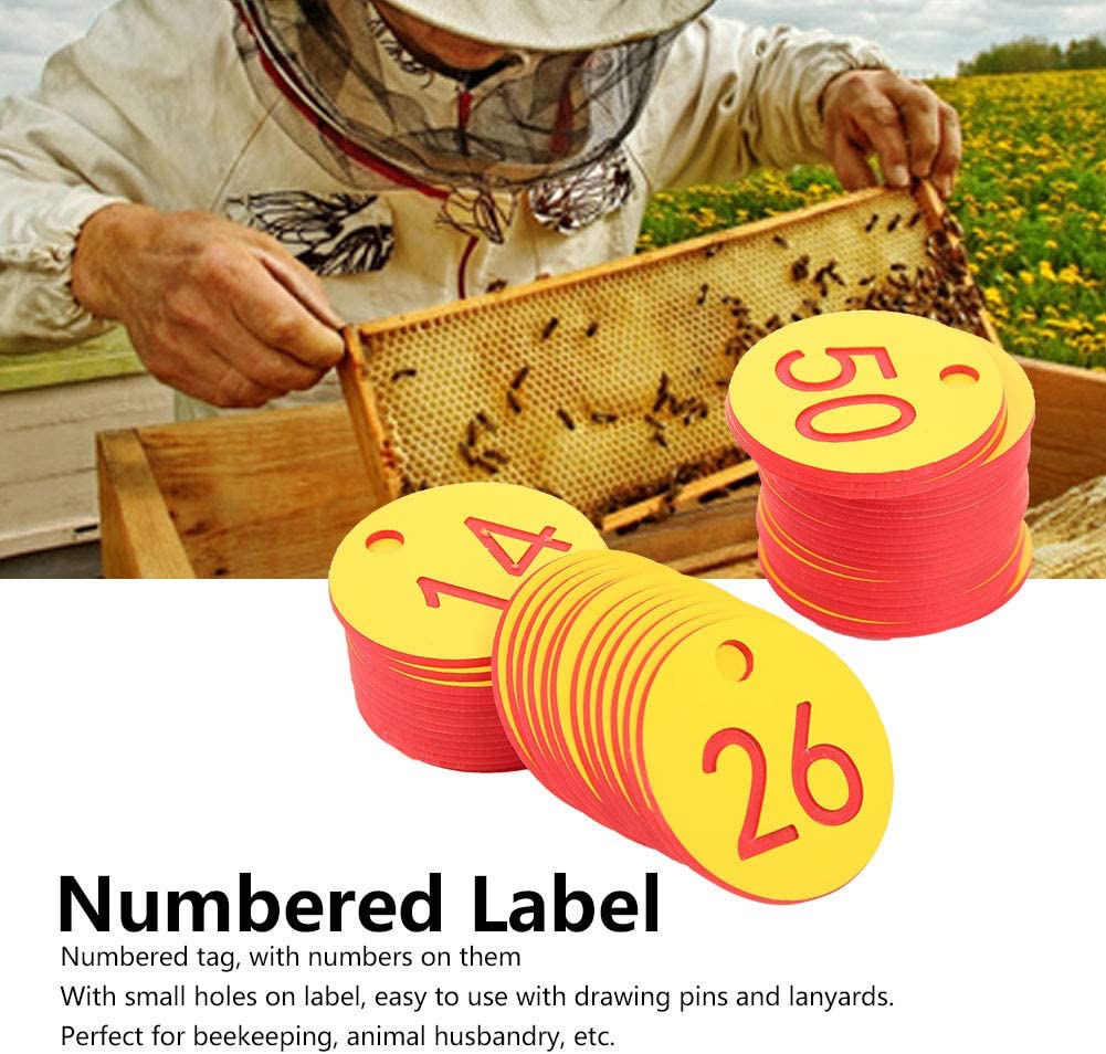 High Number Tag Beekeeping Tool Numbered Tag Husbandry Supplies Farm Number Tag for Animal Husbandry Beekeeping Farm