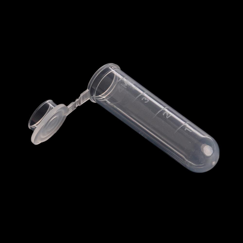 50Pcs 5ml Plastic Clear Snap Cap Centrifuge Tubes Vials Sample Lab Container M17F