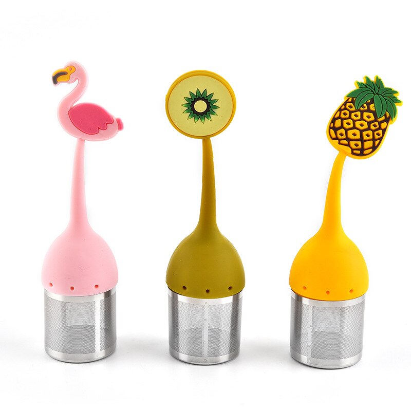 Cute Flamingo Tea Strainer Pineapple Tea Bags Silicone Loose-leaf Herbal Tea Infuser Filter Diffuser Teaware