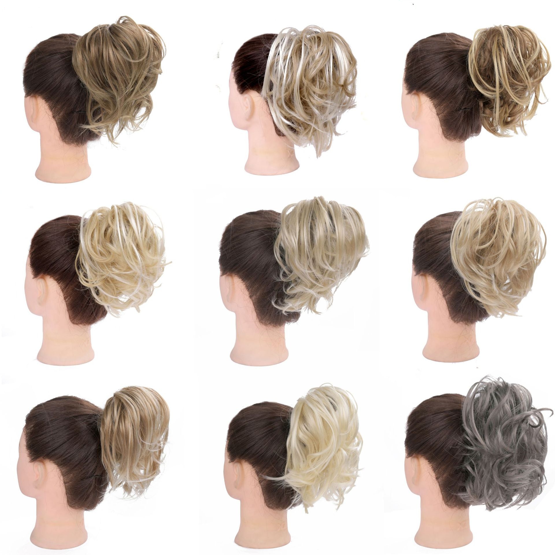 Synthetic Hair Ring Messy Wrap For Hair Extension Donut Curly Rubber Band Languid Women Hair Tail Ponytail Accessory