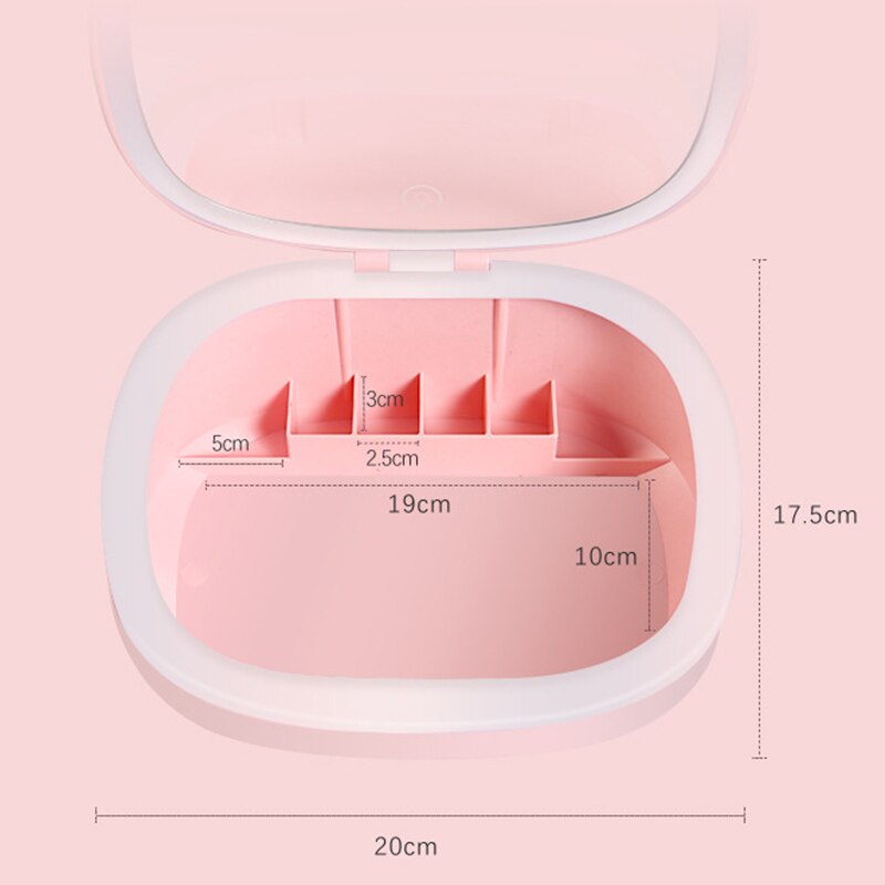 Carino Disegno del Gatto Lampada Da Tavolo A portato Specchio Pieghevole Specchio per Il Trucco Del desktop Specchio per Il Trucco Dormitorio Da Tavolo Luce di Riempimento