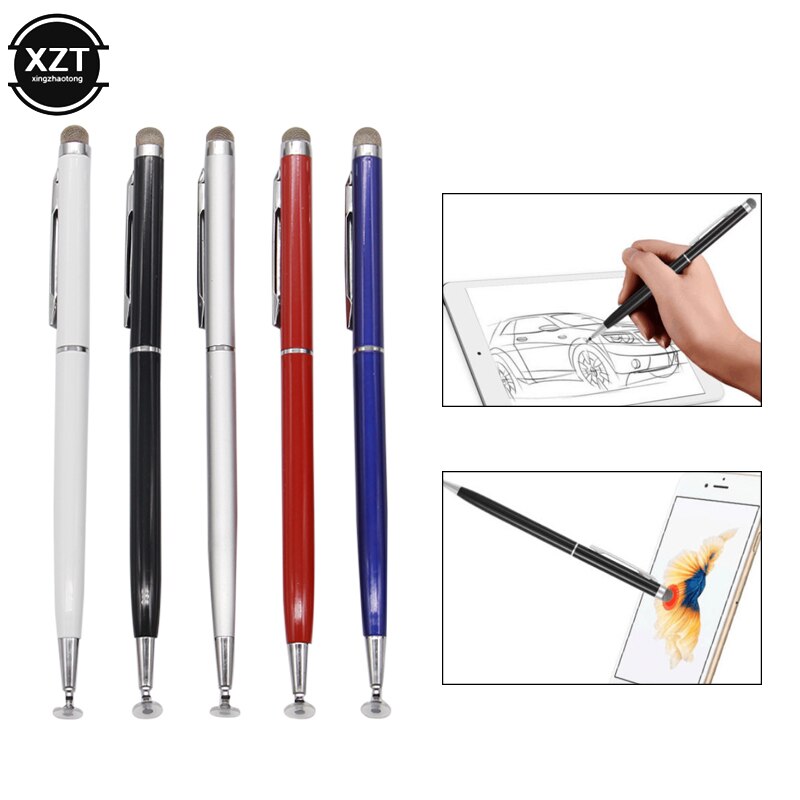 Capacitive Pen 2IN1 Touch Screen Drawing Pen/Pencil Stylus Conductive Microfiber Touch Sucker Head for Graphics Tablet PC Phone