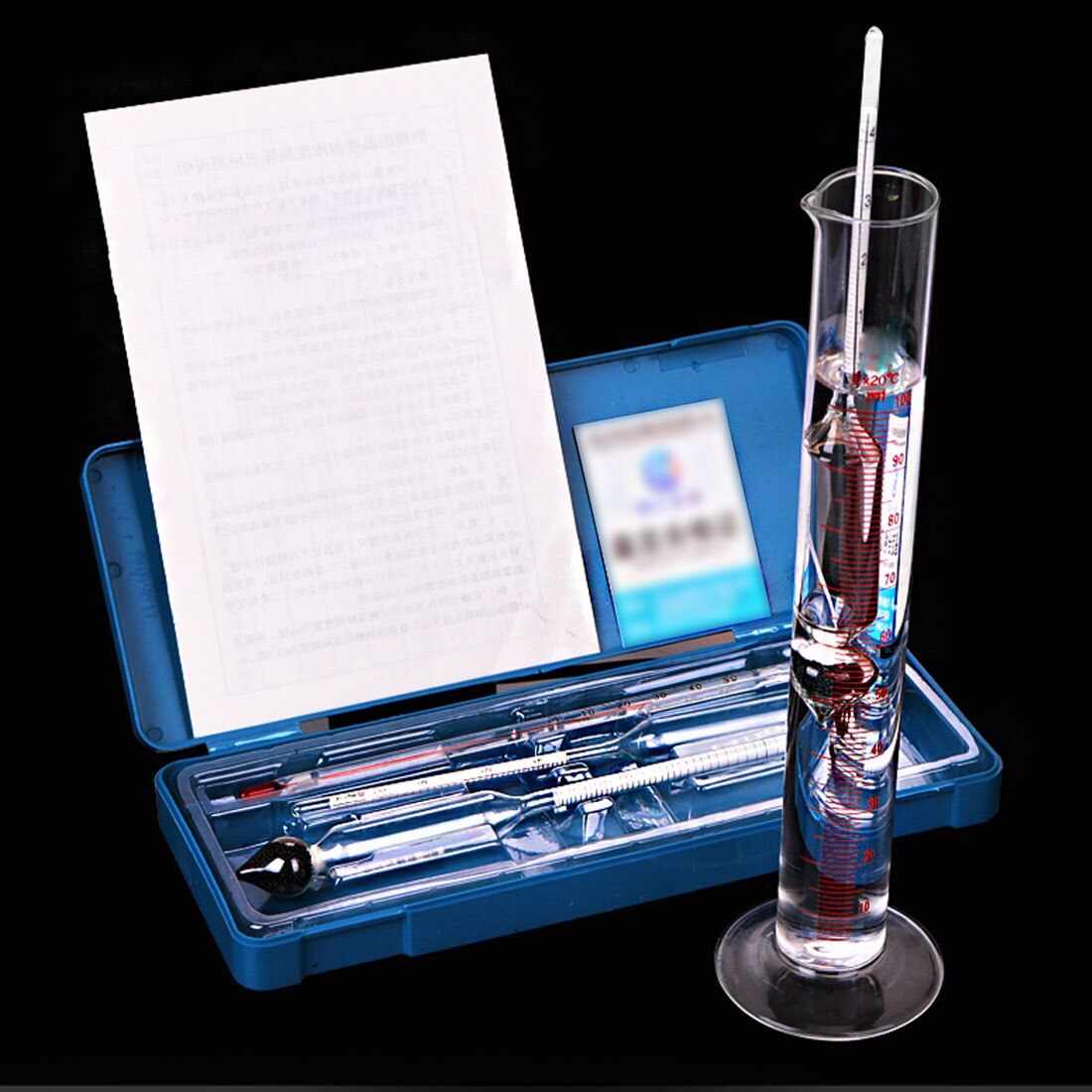 3 Pcs 0-100% Hydrometer Alcoholmeter Tester Set Alcohol Concentratie Meter + Themometer Concentratie Meter Gereedschappen